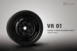 Gmade 70104 1.9" VR01 Beadlock Wheels Black 2 Pack