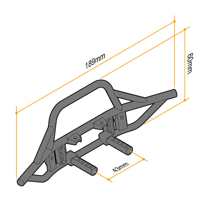 Gmade 30010 Front Tube Bumper for GS01 with Black Skid Plate