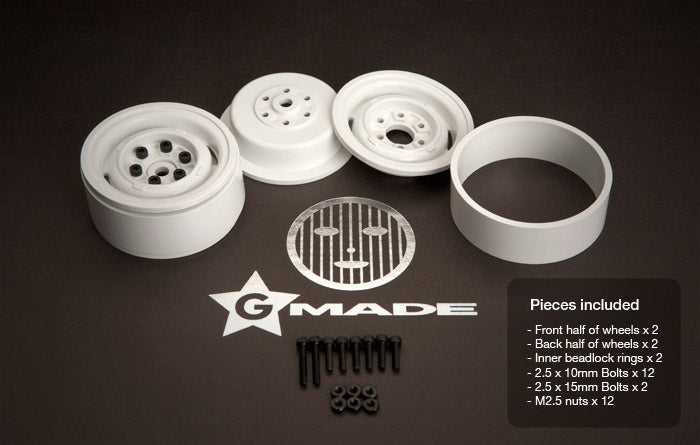 Gmade 70106 1.9" VR01 Beadlock Wheels White 2 Pack