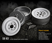 Gmade 70186 1.9" SR03 1/10 Crawler Beadlock Wheels Gloss While 2 Pack