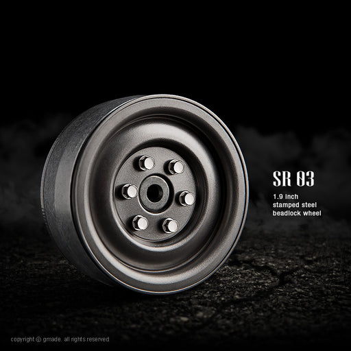 Gmade 70187 1.9" SR03 1/10 Crawler Beadlock Wheels Uncoated Steel 2 Pack