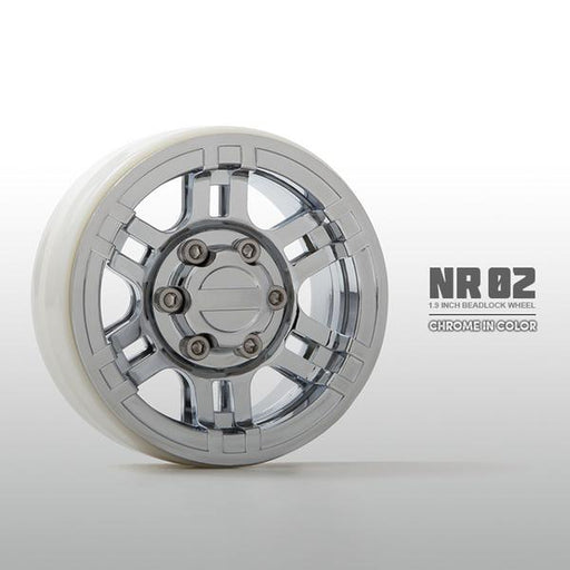 Gmade 70506 1.9" SR05 1/10 Crawler Beadlock Wheels Gloss White 2 Pack