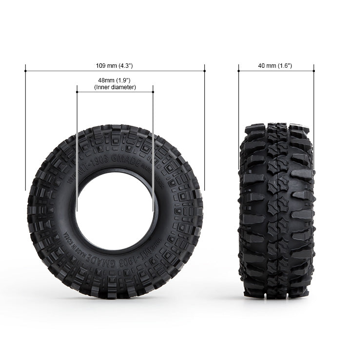 Gmade 70284 1.9 MT1903 Off-Road Tires for 1/10 Crawler 2 Pack