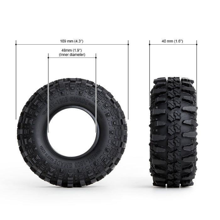 Gmade 70284 1.9 MT1903 Off-Road Tires for 1/10 Crawler 2 Pack
