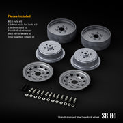 Gmade 70492 1.9" SR04 1/10 Scale Crawler Beadlock Wheels Semigloss Silver 2 Pack