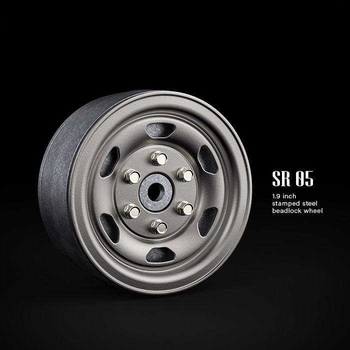 Gmade 70507 1.9" SR04 1/10 Crawler Beadlock Wheels Uncoated Silver 2 Pack