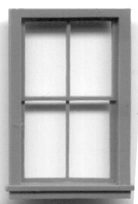 Grandt Line 5117 HO Scale 4 Pane 36x64" Double Hung Window (8 Pieces)