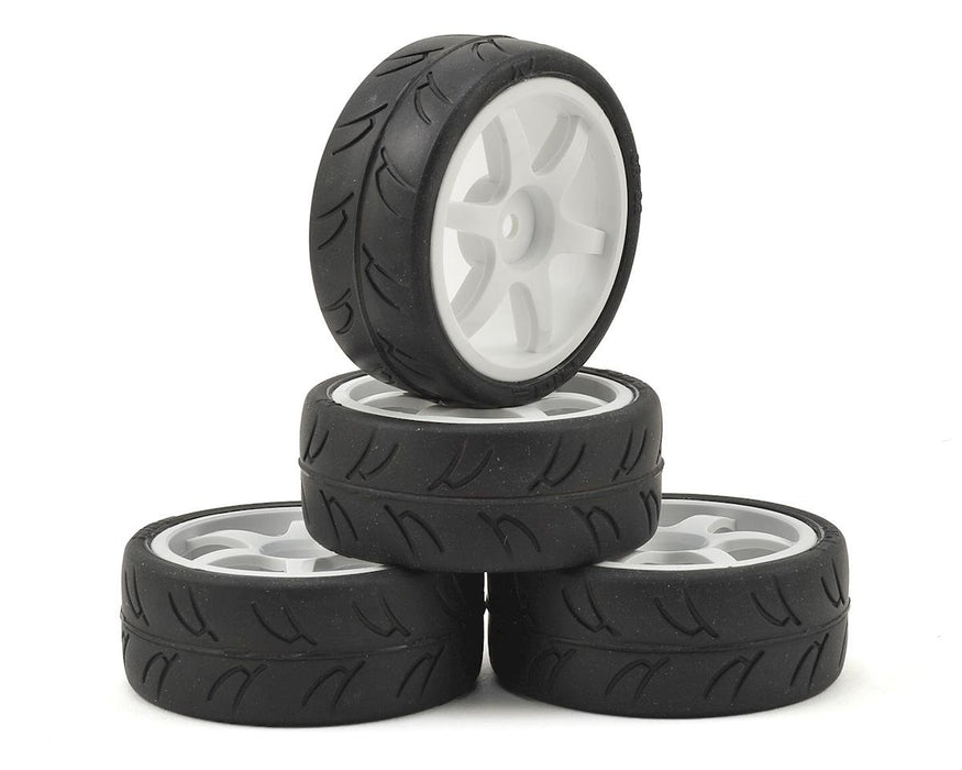 Gravity RC 124 USGT Pre-Glued Tires on 6 Spoke Wheels (Set of 4)