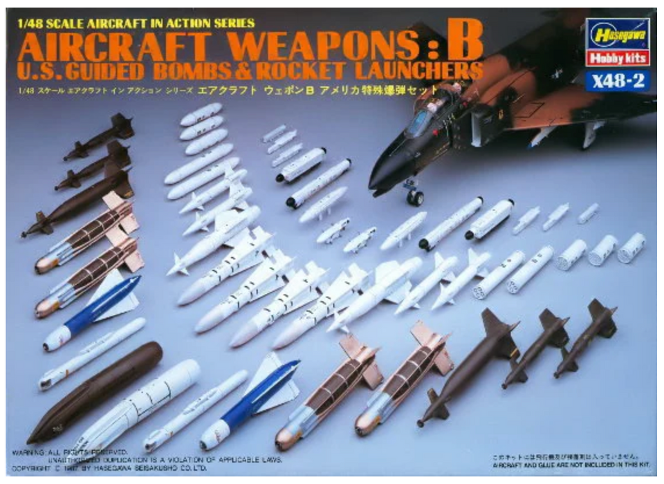 Hasegawa 36002 1/48 Weapons B - US Guided Bombs & Rocket Launcher NOS