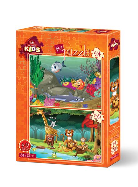Heidi Art 4494 Underwater and Forest Animals 2-In-1 Jigsaw Puzzle