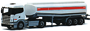 Herpa 144636 HO Scale Scania 124 Tractor with Fuel Tanker Trailer - Esso/Exxon