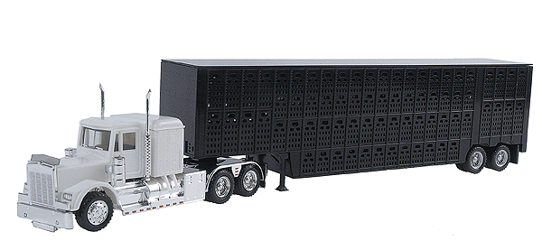 Herpa 6347 HO Scale Kenworth W900 with 48' Livestock Trailer