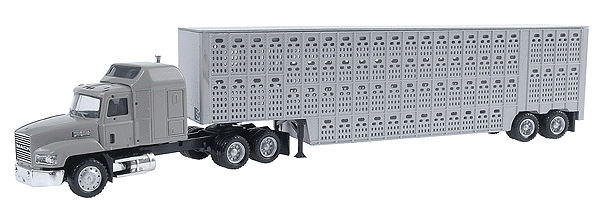 Herpa 6349 HO Scale Mack CH 613 Tractor with 48' Livestock Trailer