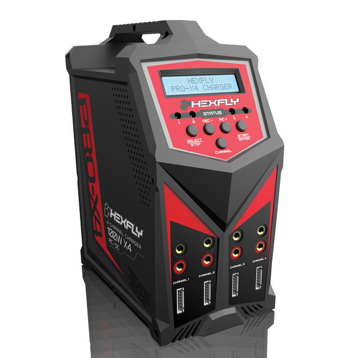 Hexfly 15248 Pro X4 Charger Quad AC/DC 7A LiPo NiMH & NiCd Battery Charger