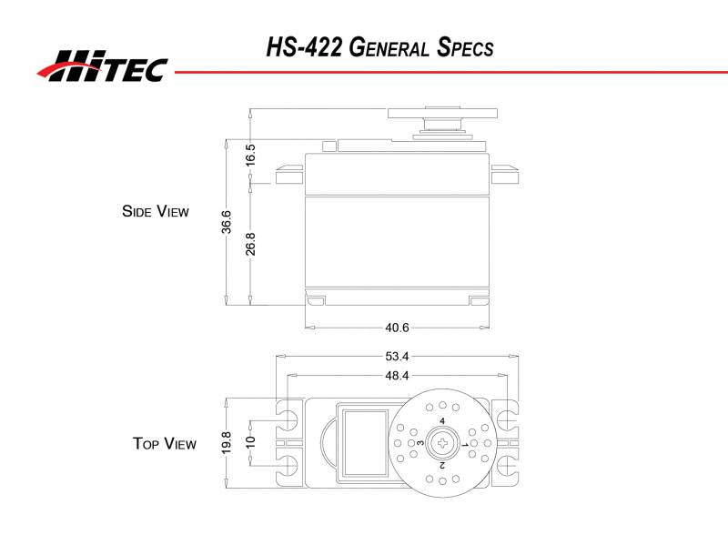 HiTEC 31422S HS-422 Dual Oilite Standard Ball Bearing Servo
