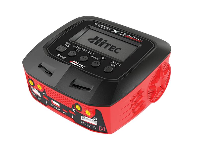 HiTEC 44270 X2 AC Plus Black Dual Charger with AC/DC High Output