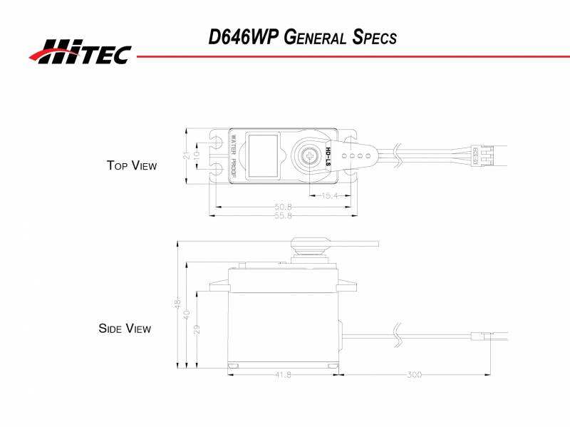 HiTEC D646WP Digital IP67 Waterproof High Torque Servo