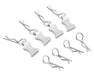 Hot Racing HRAAC03EZ08 1/10 Silver Aluminum EZ-Pulls with Body Clips 4 Pack