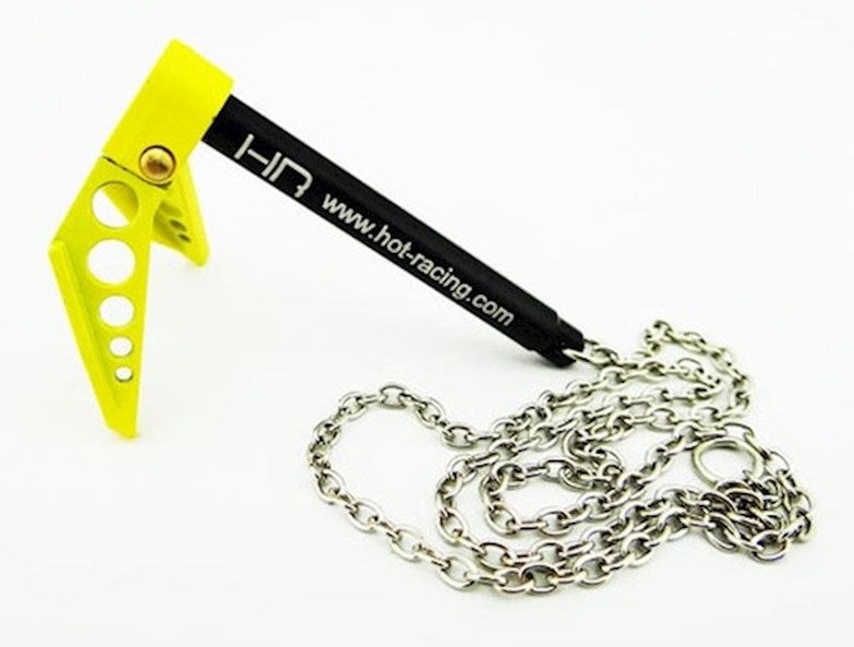 Hot Racing HRAACC838F04 1/10 Portable Fold Up Winch Anchor Yellow and Black