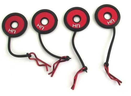 Hot Racing HRABWP133B02 Body Clips with Rubber Leash and Body Washer