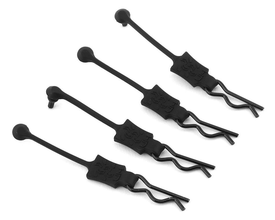 Hot Racing HRABWP39E01 1/8 Body Clip Retainers Black Chrome 4 Pack