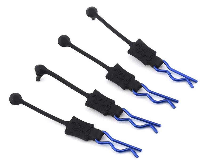 Hot Racing HRABWP39E06 1/8 Body Clip Retainers Blue 4 Pack