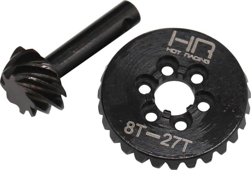 Hot Racing HRASCXT9308 Heavy Duty Steel Bevel Overdrive Gear Set 30T/8T 0.9 Module 3.375 Ratio for A