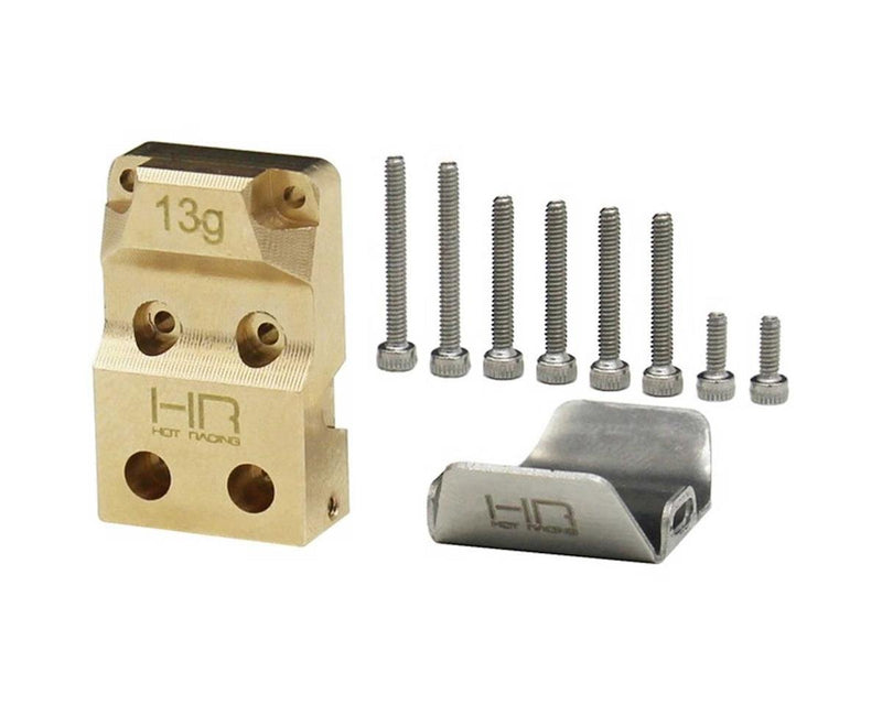 Hot Racing HRASXTF12CP Brass Differential Cover with Skid Plate for SCX24