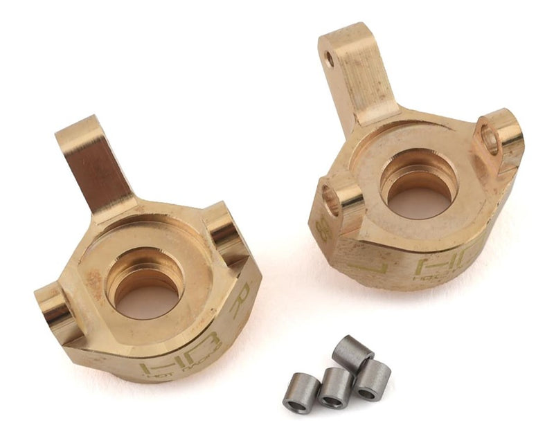 Hot Racing HRASXTF21H Brass Front Steering Knuckles for SCX24