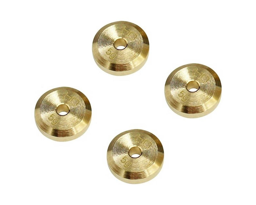Hot Racing HRASXTF2604H +4mm Steel Axle Brass Weights for SCX24