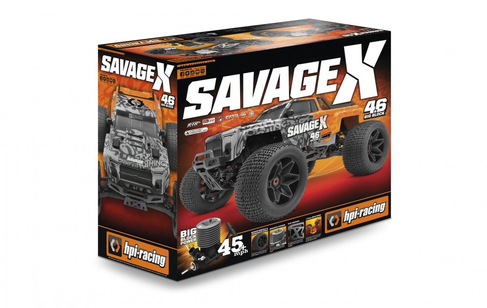 HPI 160100 1/8 4x4 Savage X 4.6 GT-6 Nitro Monster Truck — White