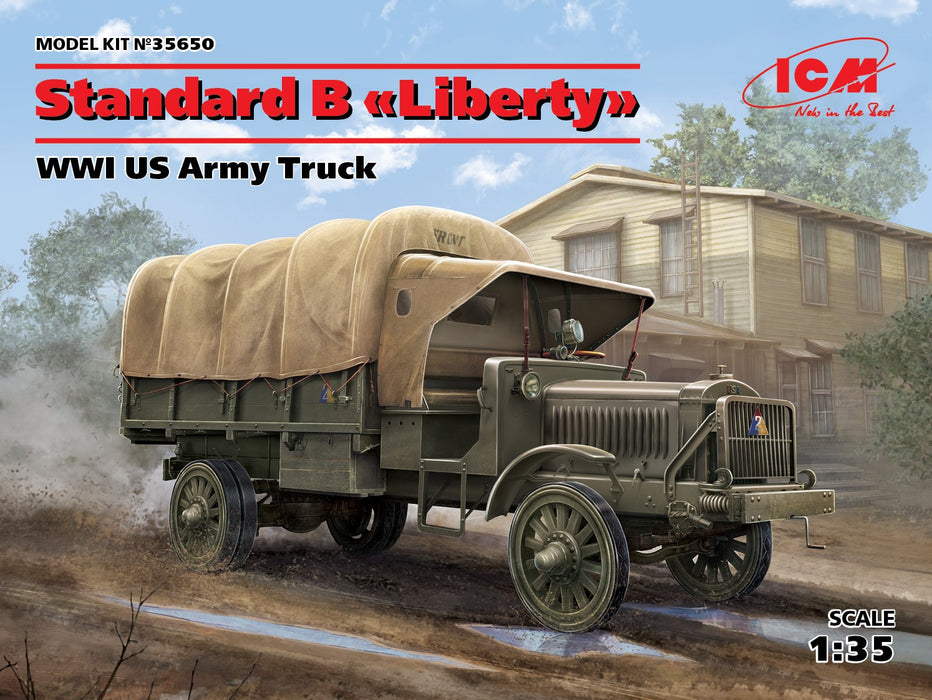 ICM Models 35650 1/35 WWI US Standard B Liberty Army Truck w/ Canvas Type Cover