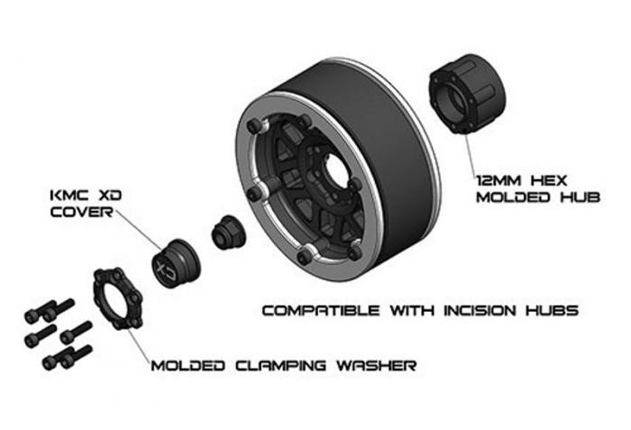 Incision by Vanquish IRC00250 1.9 KMC XD229 Machete Black Beadlock Wheels 2 Pack