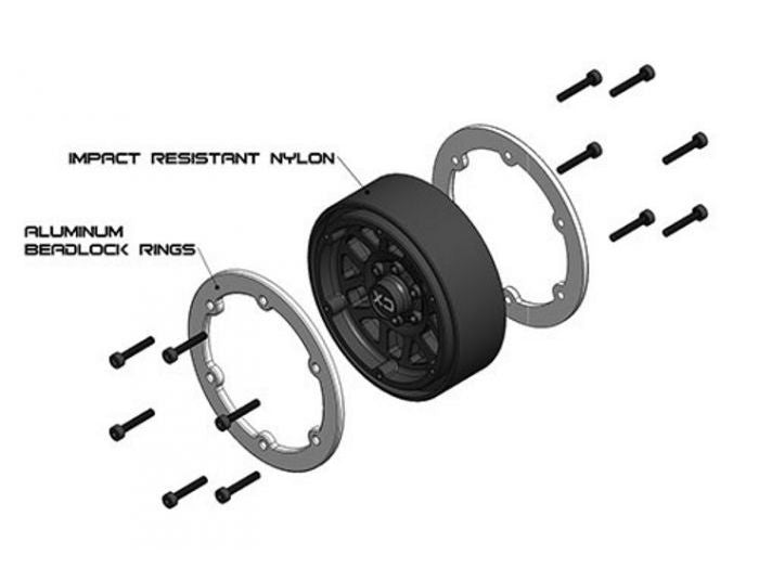Incision by Vanquish IRC00250 1.9 KMC XD229 Machete Black Beadlock Wheels 2 Pack