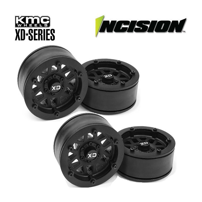 Incision by Vanquish IRC00250 1.9 KMC XD229 Machete Black Beadlock Wheels 2 Pack