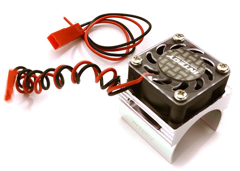 Integy C23141S Silver Motor Heatsink and Cooling Fan for 1/16 Traxxas