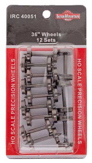 Intermountain 40051 HO Scale 36" Metal Brass Wheelsets 12-Pack
