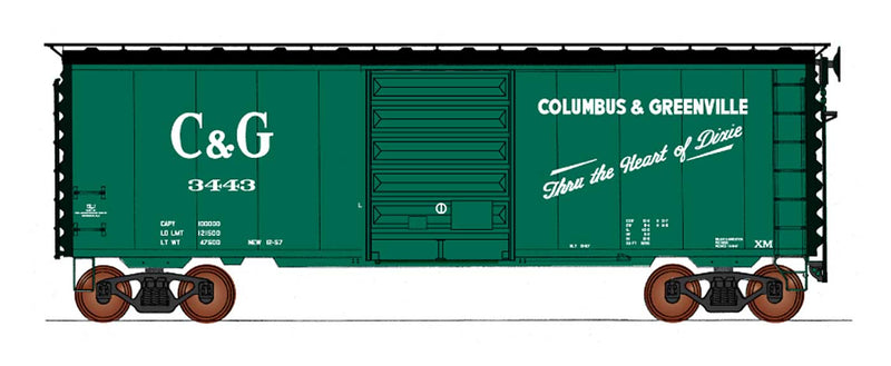 Intermountain 45487 HO Scale 40' PS-1 Boxcar Columbus & Greenville C&G