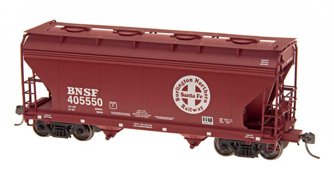 InterMountain 46533-05 HO Scale ACF 2 Bay Covered Hopper BNSF 406381 - USED