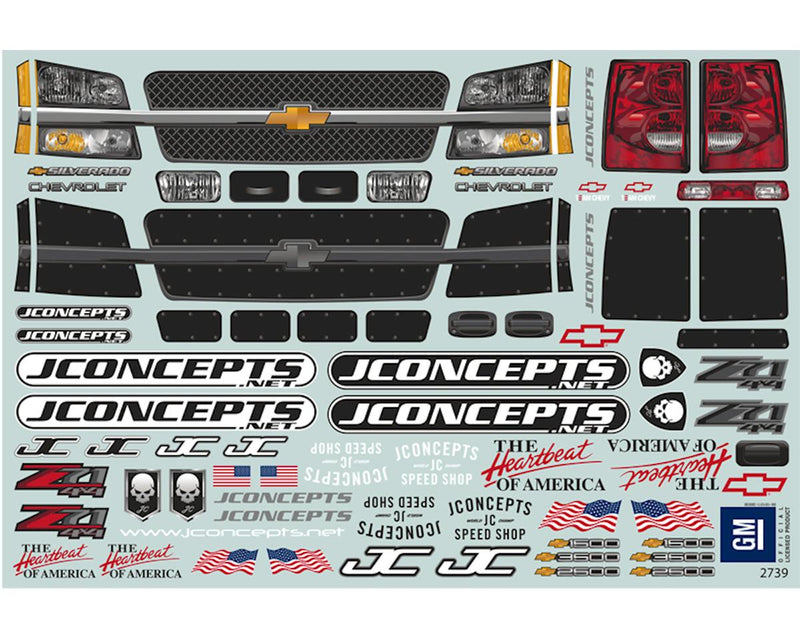 J Concepts 0399S 2005 Chevy 1500 Single Cab Monster Truck Body with Samson Arms