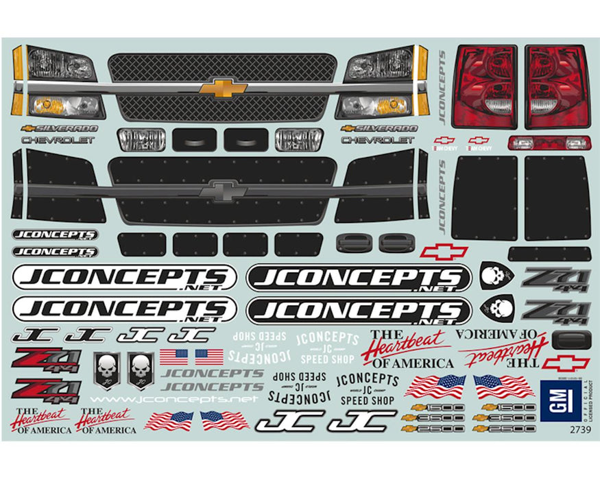 J Concepts 0399S 2005 Chevy 1500 Single Cab Monster Truck Body with Samson Arms
