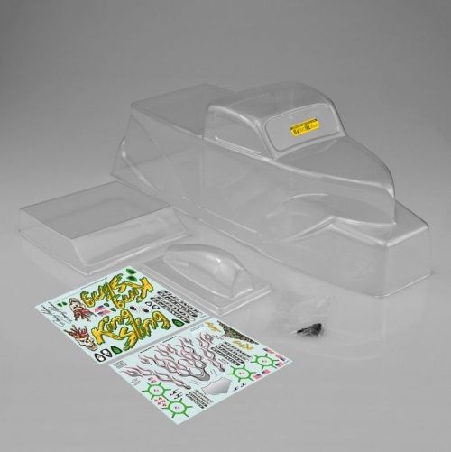 J Concepts 0346 King Sling Mega Truck Clear Body with Hood Scoop