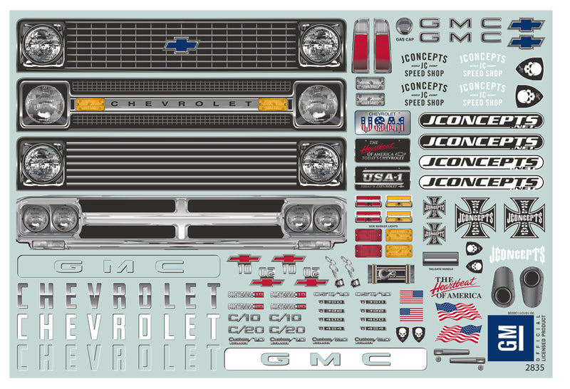 J Concepts 0415US 1970 Chevy K10 USA-1 Edition Clear Body for 10.5 WB Monster Truck