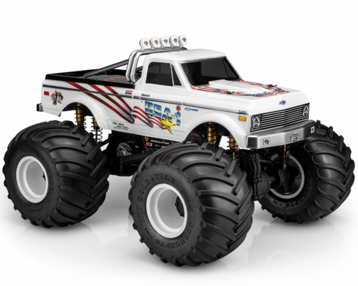 J Concepts 0415US 1970 Chevy K10 USA-1 Edition Clear Body for 10.5 WB Monster Truck