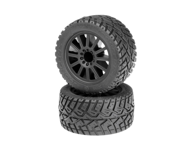 J Concepts 3056-3030 2.8" G-Locs Tires Mounted on Black Wheels for Stampede 4x4