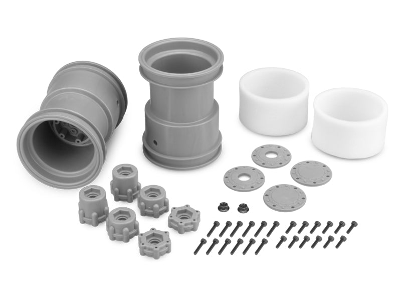 J Concepts 3377S Silver Tribute 2.6x3.6 Monster Truck Wheels 1 Pair