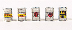 JL Innovation 412 HO Scale Silver Industrial Barrels 5 Pack