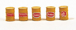 JL Innovation 413 HO Scale Yellow Industrial Barrels 5 Pack
