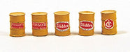 JL Innovation 413 HO Scale Yellow Industrial Barrels 5 Pack
