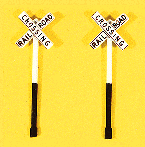 JL Innovation 846 HO Scale Deluxe 2-Tone Railroad Crossing Crossbucks 2 Pack